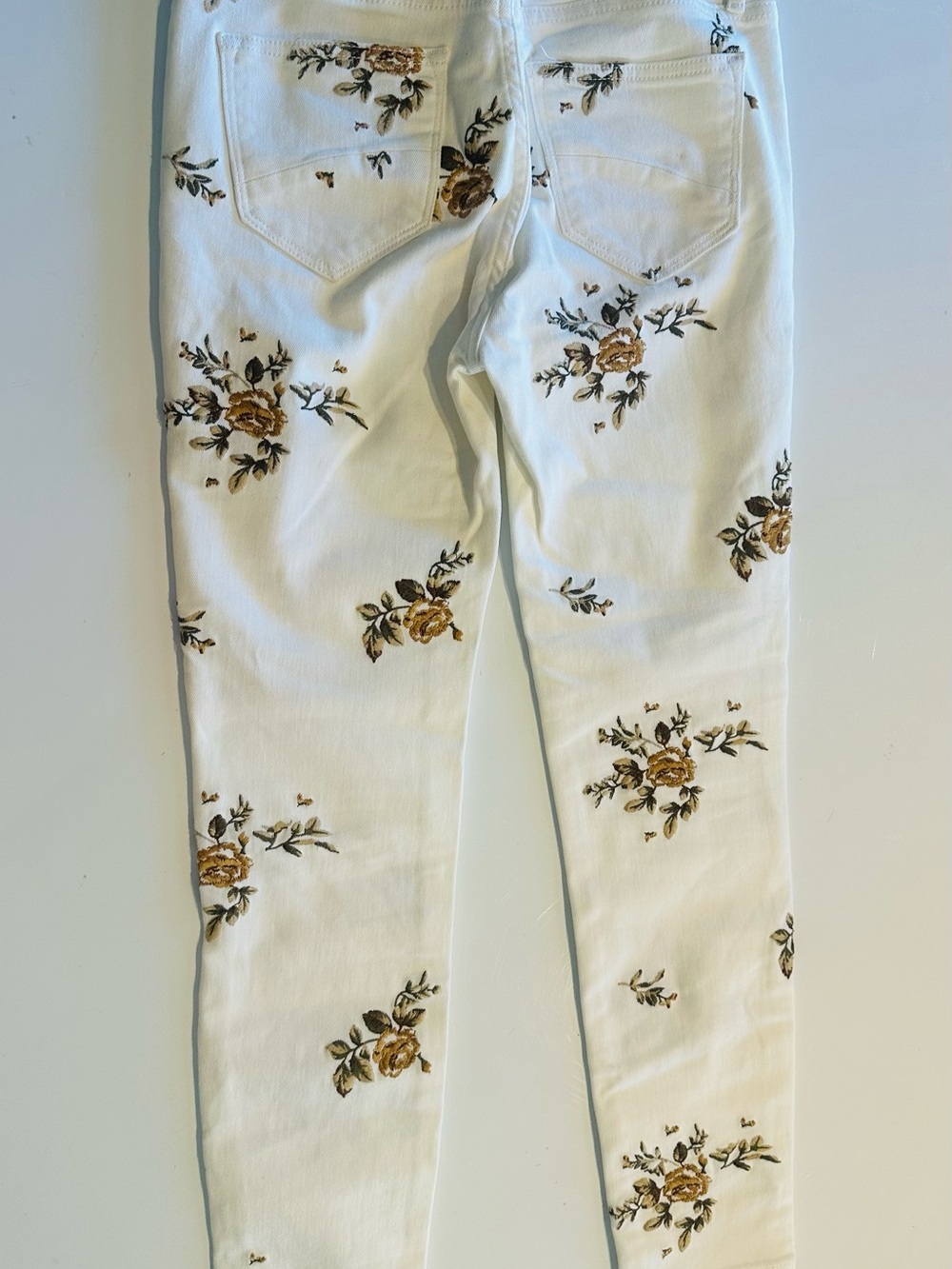 DRIFTWOOD Jackie High Rise Brown Floral Embroidered Boho Sz 25 White Women Jeans - Picture 8 of 9